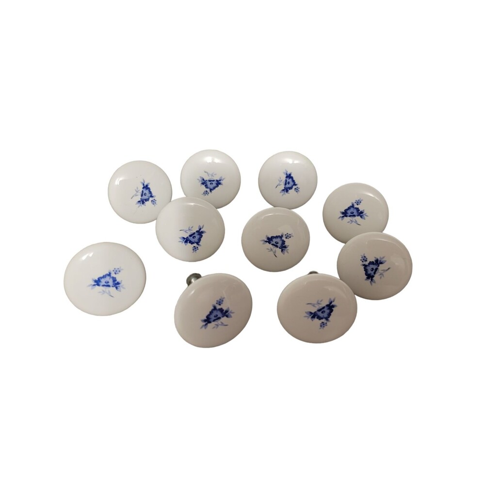 COPY - Ceramic Cabinet Drawer Knobs Kitchen Dresser Blue Floral VTG Set of 10